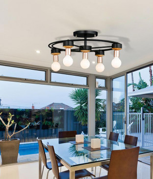 홀스 5등 안방조명 방전등 (블랙, 화이트)