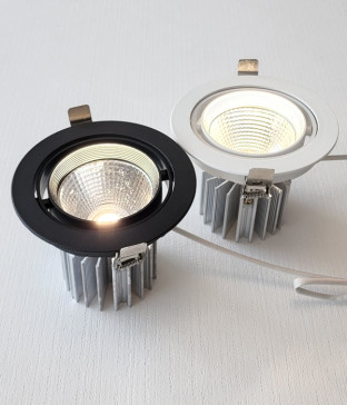 LED COB 라오스 매입등 타공 130mm, 매입조명 (30W 블랙 화이트)